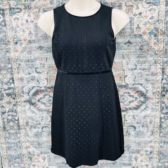 Talbots Polka Dot Dress Size 8P Black, Sleeveless, Knee Length, Round Neck - Picture 1 of 8